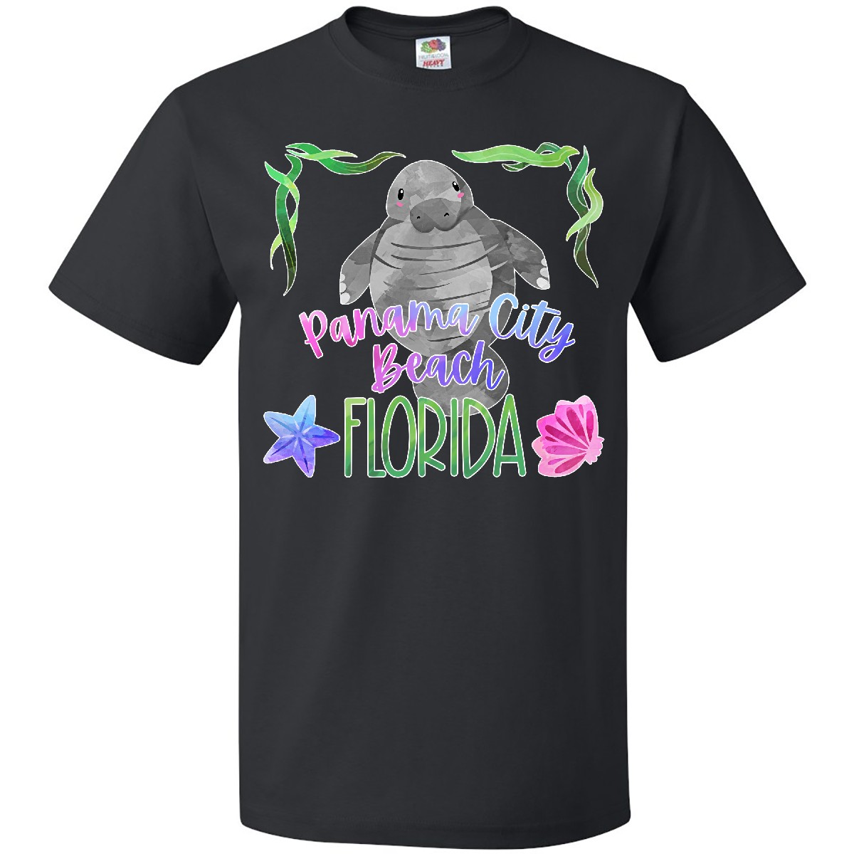 Inktastic Panama City Beach Florida Cute Swimming Manatee T-Shirt Summer State - Picture 2 of 10