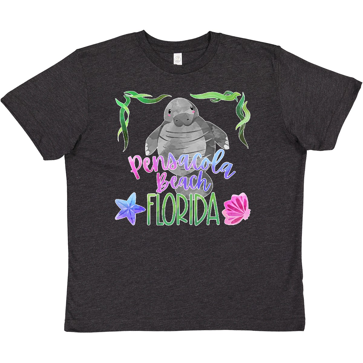 Inktastic Pensacola Beach Florida Cute Swimming Manatee Youth T-Shirt Summer Jc - Picture 5 of 7