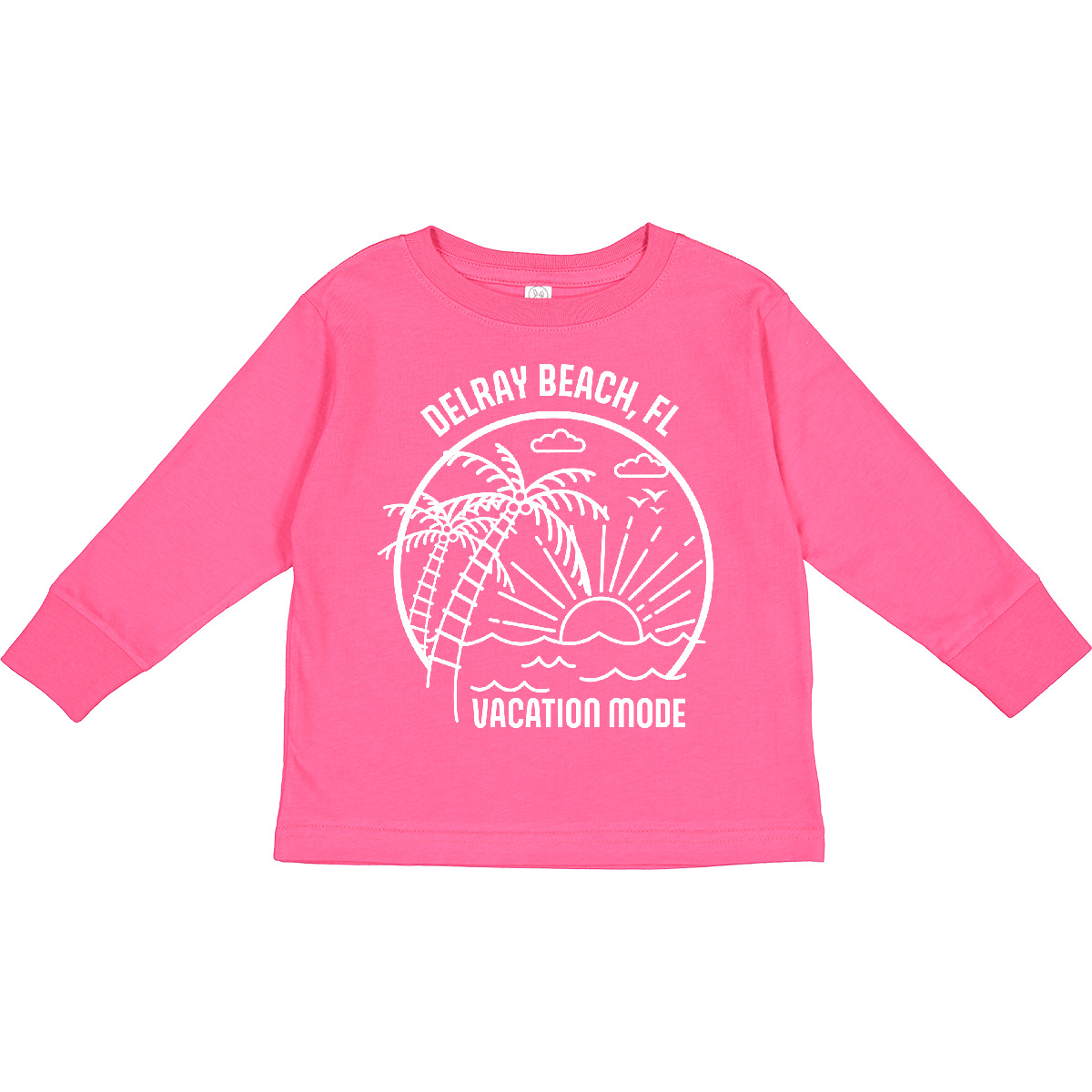 Inktastic Summer Vacation Mode Delray Beach Florida Toddler Long Sleeve T-Shirt - Picture 3 of 6