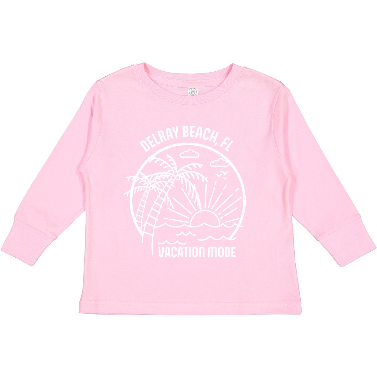 Inktastic Summer Vacation Mode Delray Beach Florida Toddler Long Sleeve T-Shirt - Picture 4 of 6