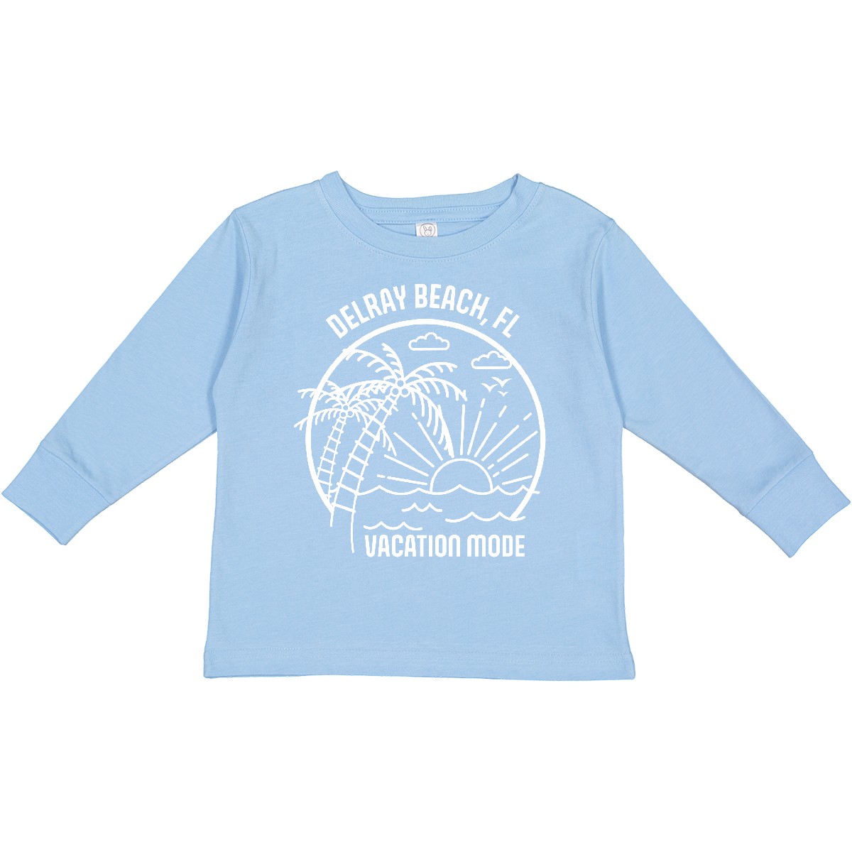 Inktastic Summer Vacation Mode Delray Beach Florida Toddler Long Sleeve T-Shirt - Picture 2 of 6