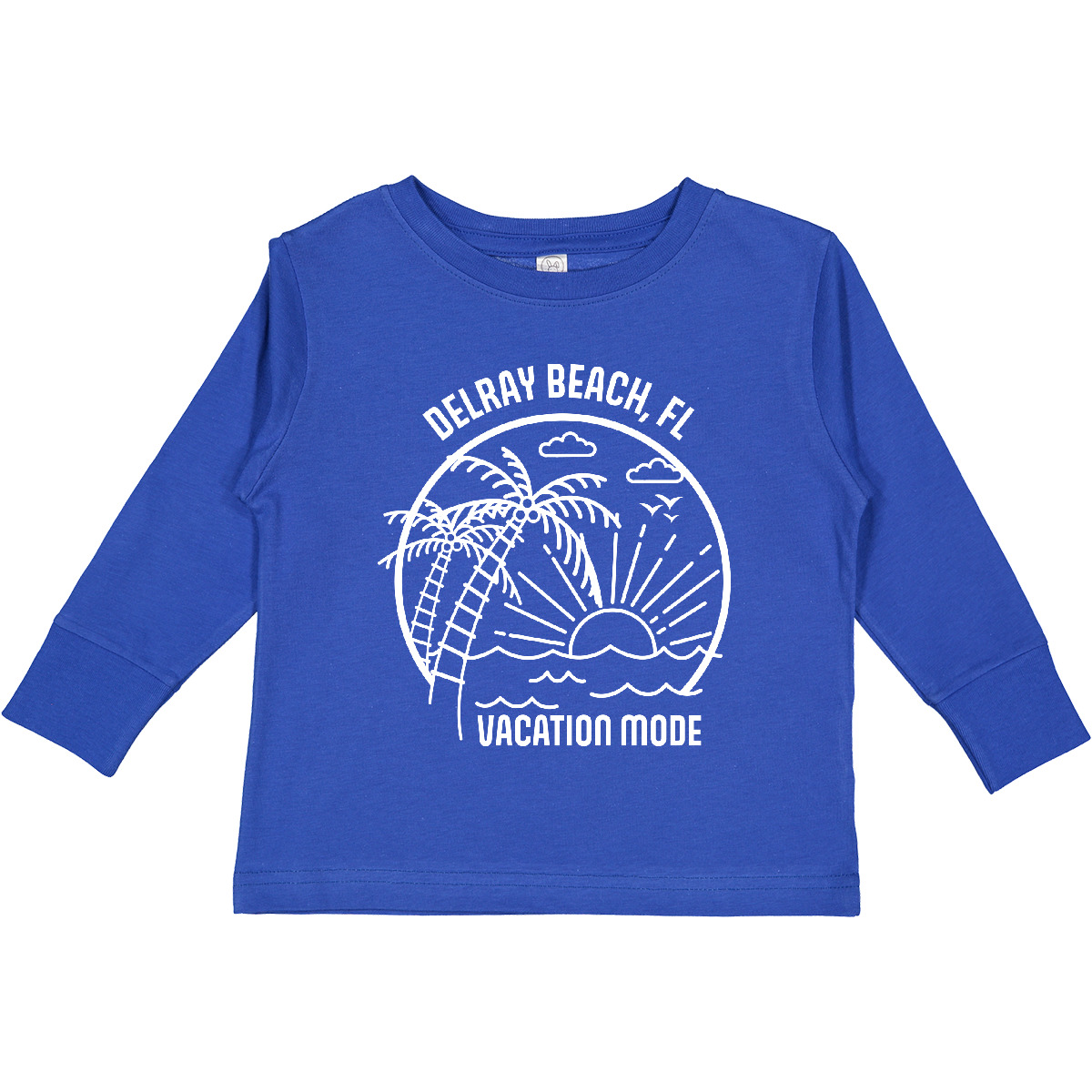 Inktastic Summer Vacation Mode Delray Beach Florida Toddler Long Sleeve T-Shirt - Picture 6 of 6