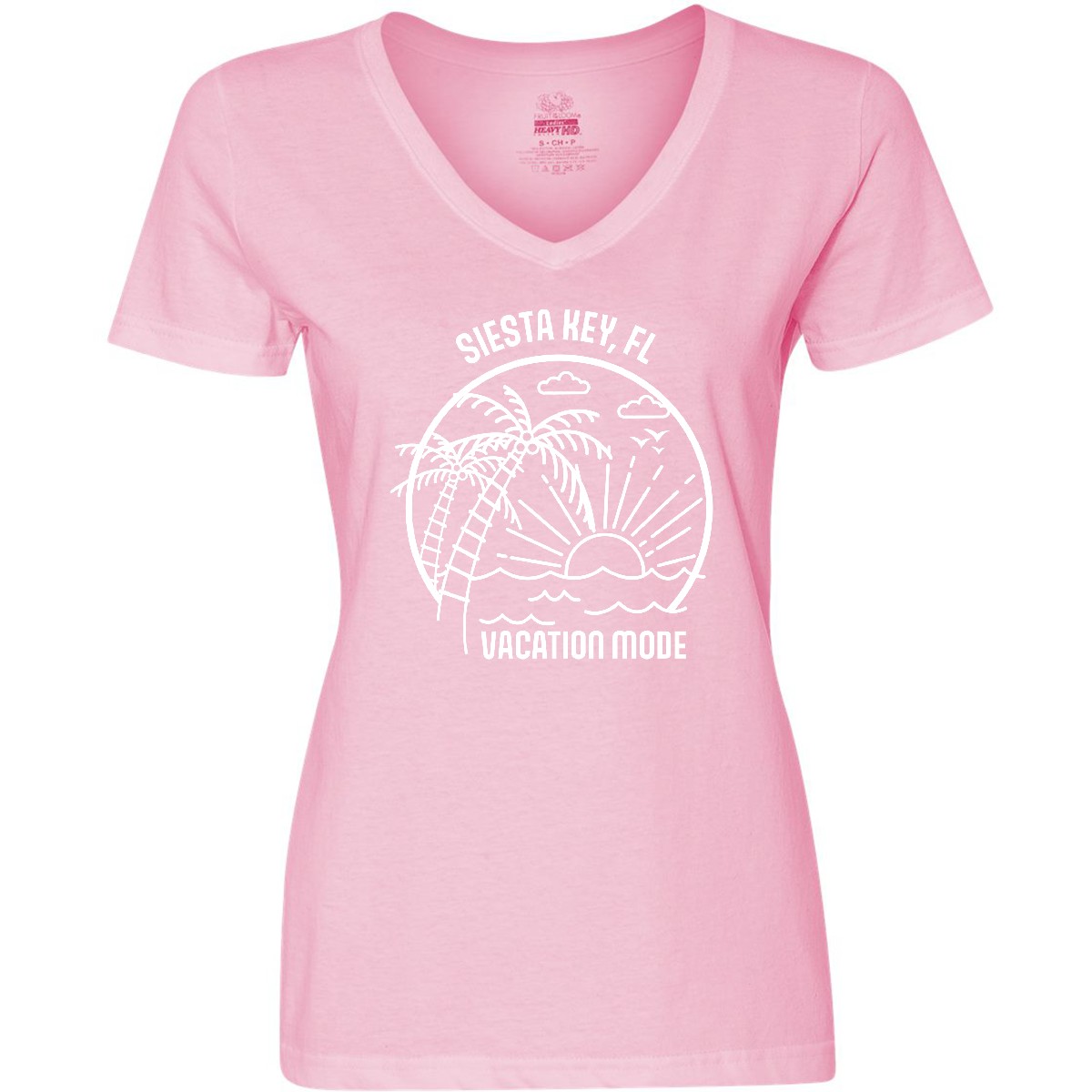 Inktastic Summer Vacation Mode Siesta Key Beach Florida Women's V-Neck T-Shirt - Picture 4 of 4
