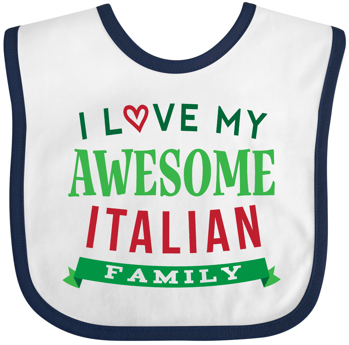 Inktastic Italy Love My Awesome Italian Family Baby Bib Proud Ancestry Heritage - Picture 7 of 9