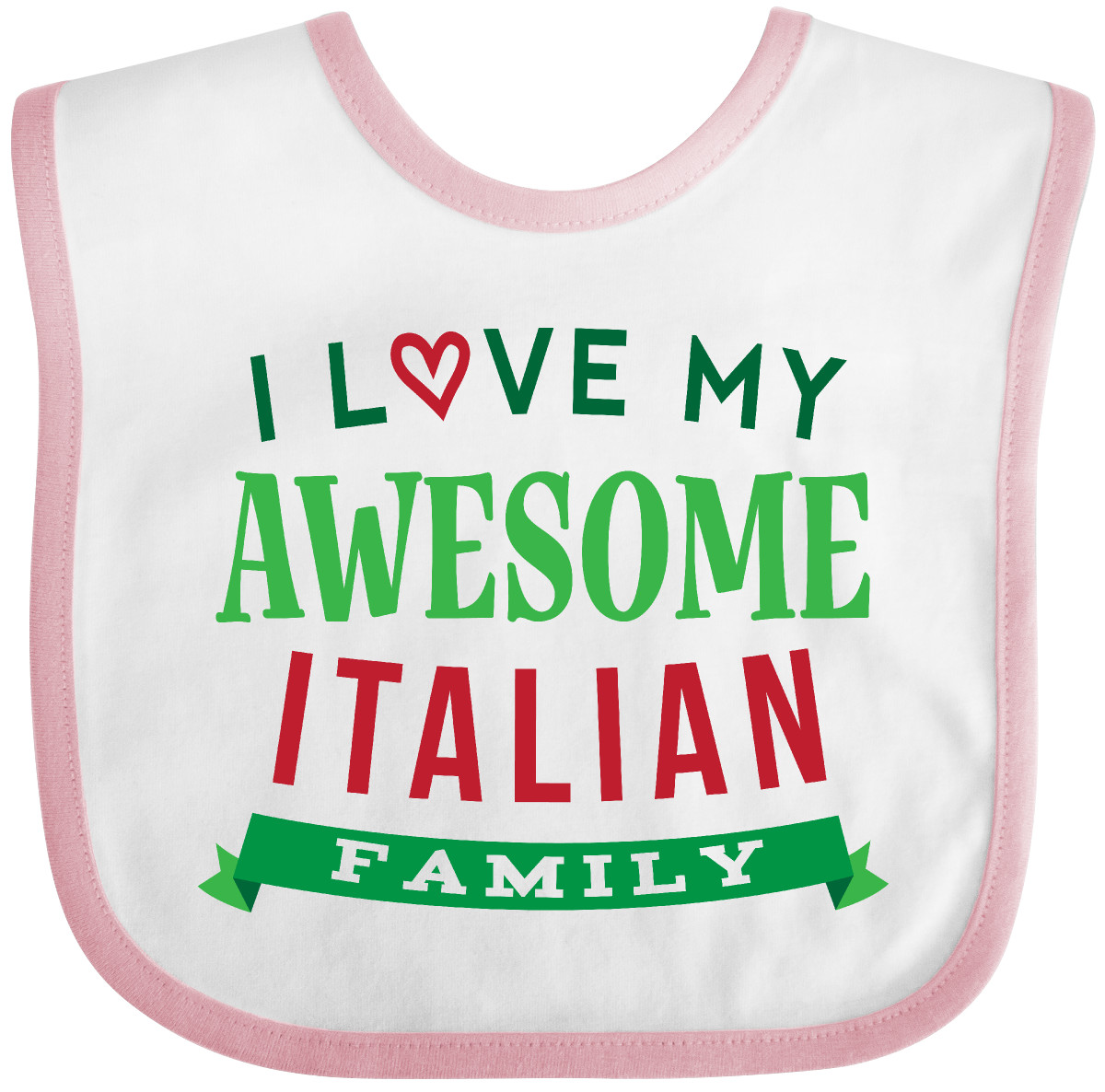 Inktastic Italy Love My Awesome Italian Family Baby Bib Proud Ancestry Heritage - Picture 8 of 9