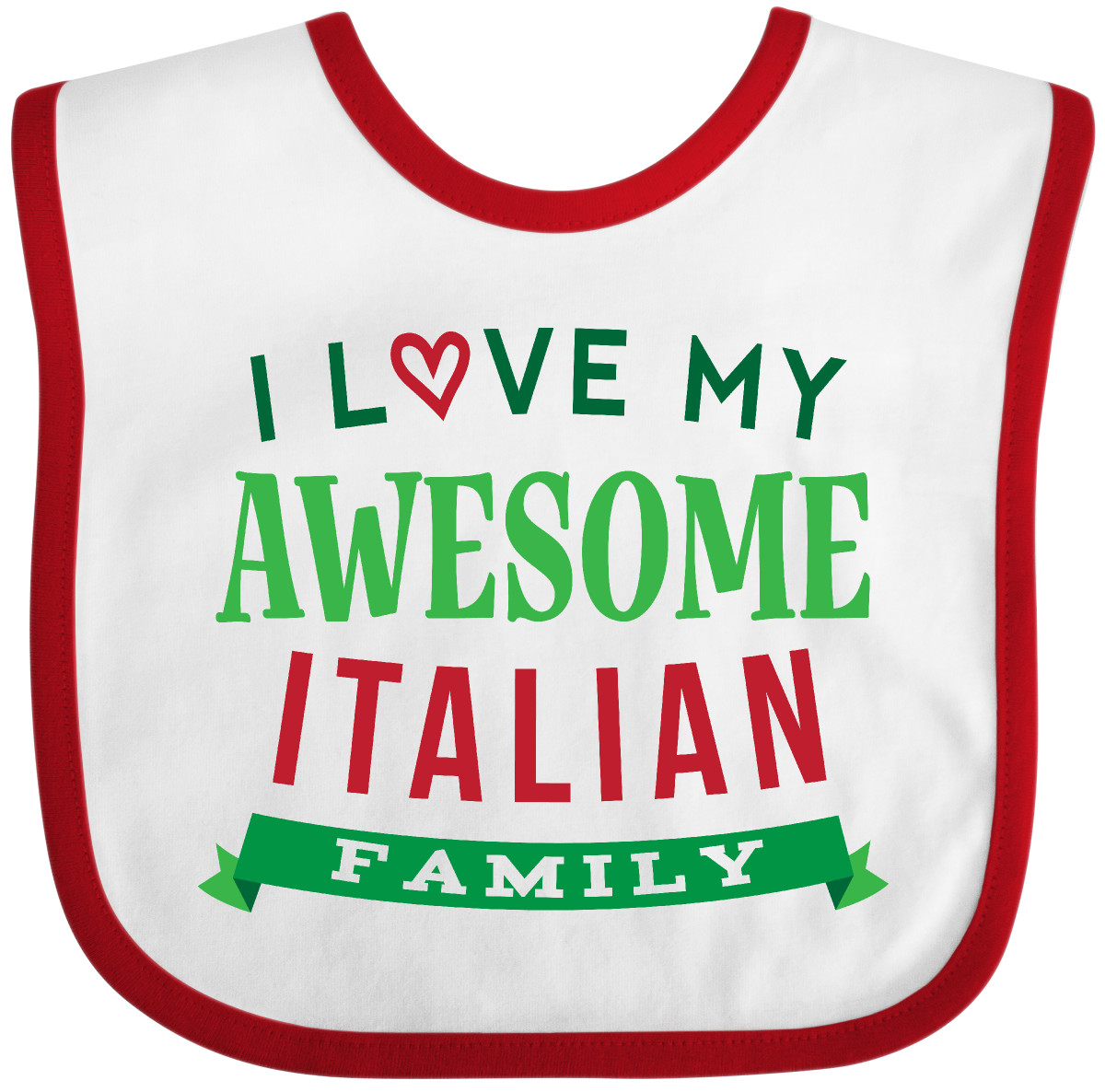 Inktastic Italy Love My Awesome Italian Family Baby Bib Proud Ancestry Heritage - Picture 9 of 9