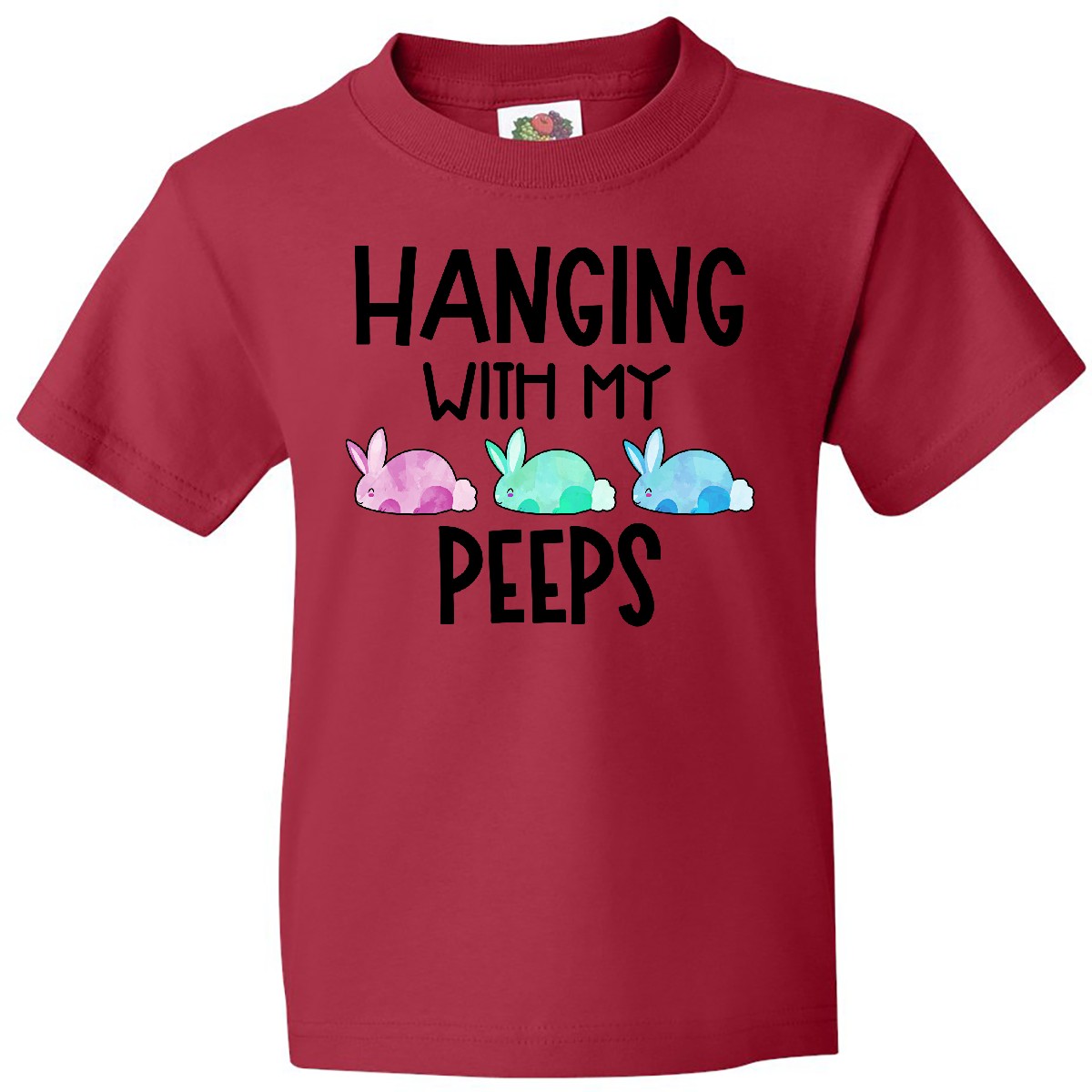Inktastic Easter Hanging With My Peeps Pastel Bunnies Youth T-Shirt Happy April - Picture 7 of 9