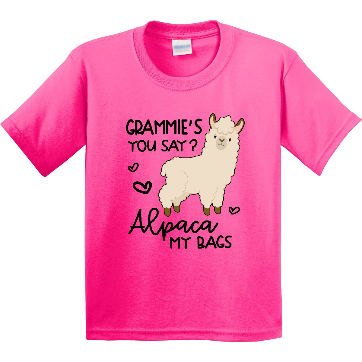 Inktastic Grammie's You Say Alpaca My Bags Youth T-Shirt Animals Llama Grandmas - Picture 3 of 8