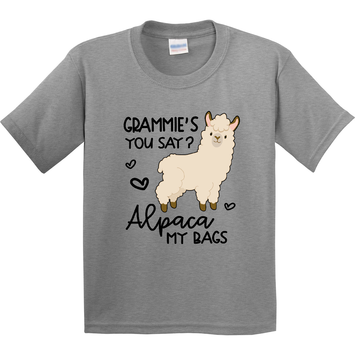 Inktastic Grammie's You Say Alpaca My Bags Youth T-Shirt Animals Llama Grandmas - Picture 2 of 8