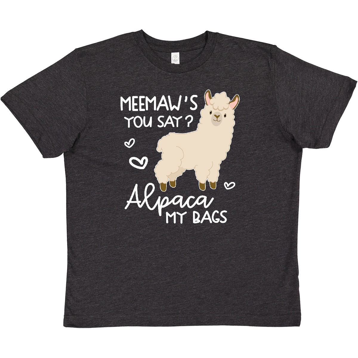 Inktastic Meemaw's You Say Alpaca My Bags Youth T-Shirt Animals Llama Cute House - Picture 8 of 10