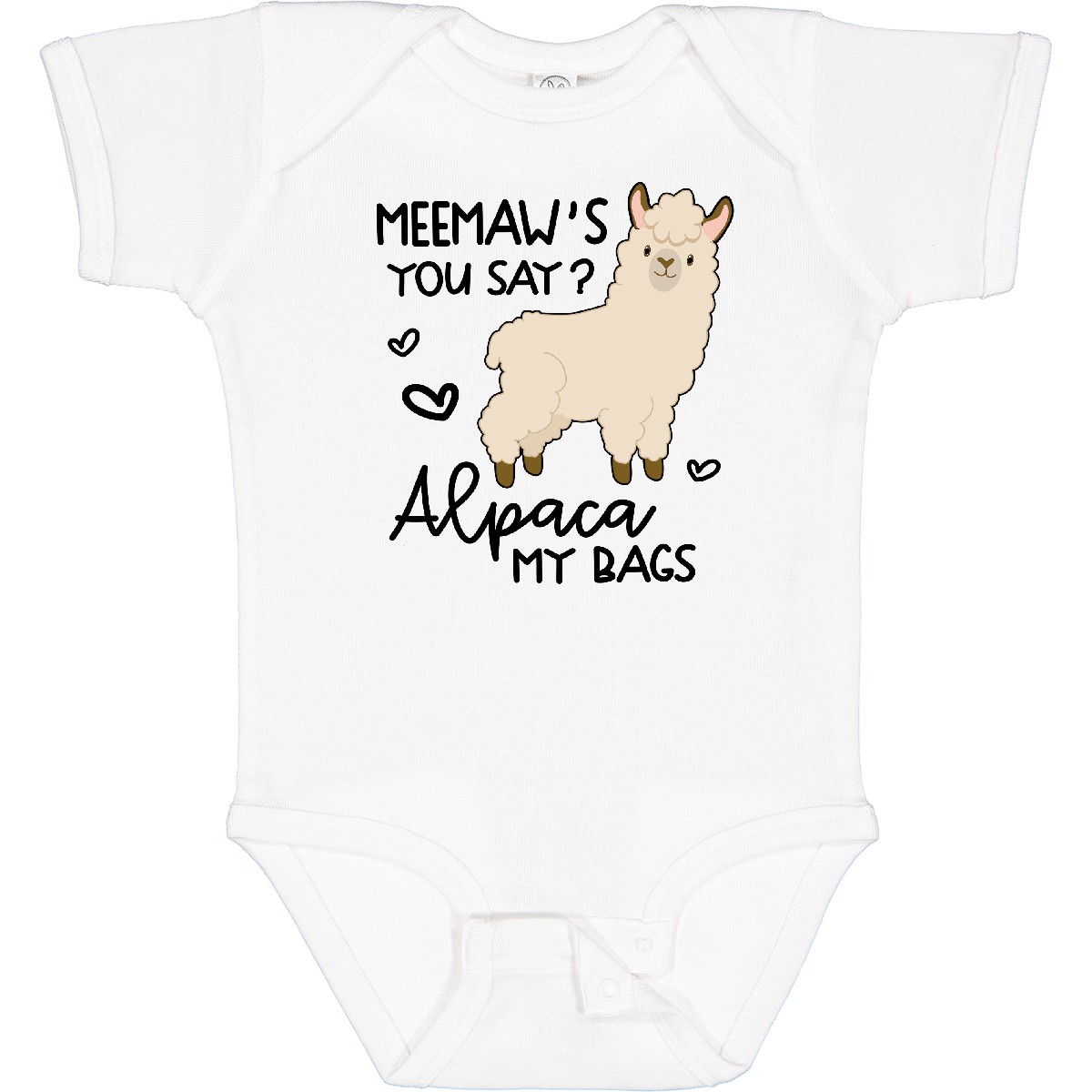 Inktastic Meemaw's You Say Alpaca My Bags Baby Bodysuit Animals Llama Cute House - Picture 11 of 11