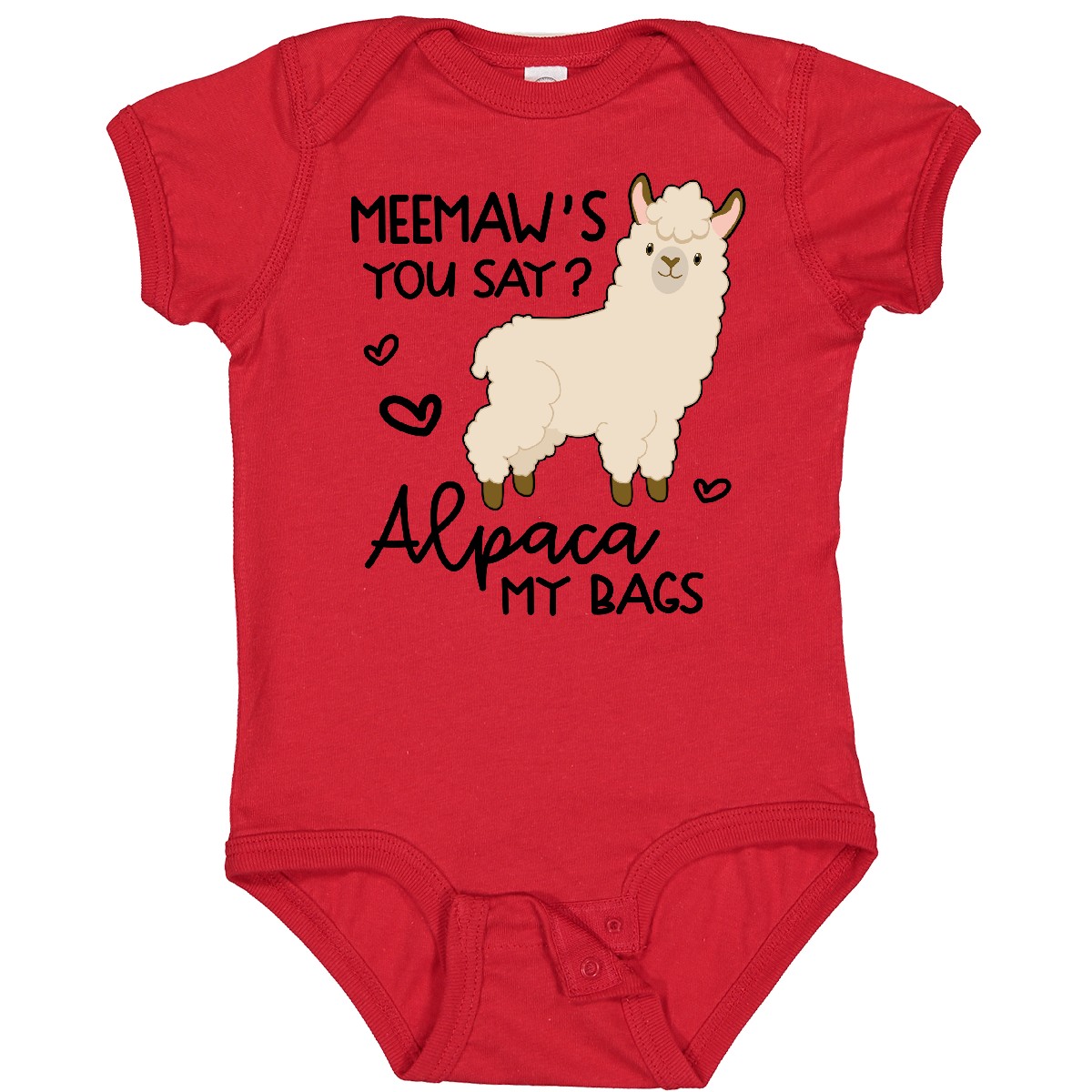 Inktastic Meemaw's You Say Alpaca My Bags Baby Bodysuit Animals Llama Cute House - Picture 10 of 11