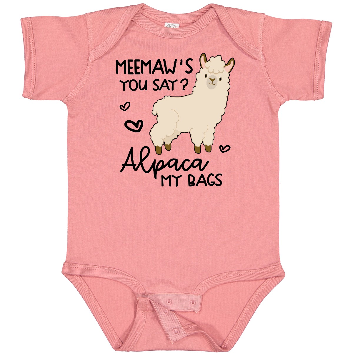 Inktastic Meemaw's You Say Alpaca My Bags Baby Bodysuit Animals Llama Cute House - Picture 8 of 11