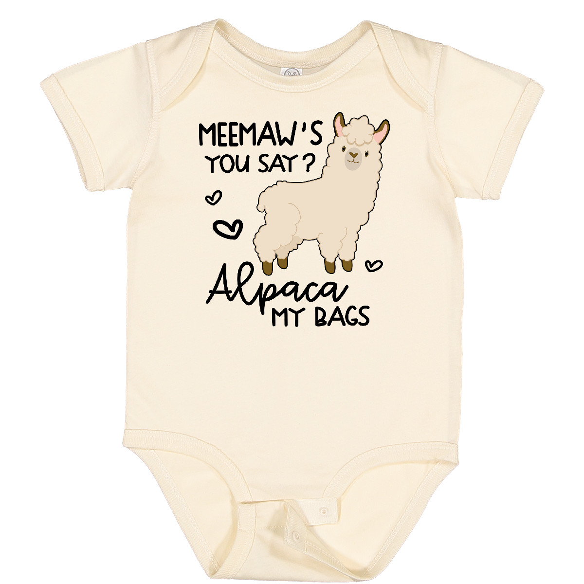 Inktastic Meemaw's You Say Alpaca My Bags Baby Bodysuit Animals Llama Cute House - Picture 9 of 11