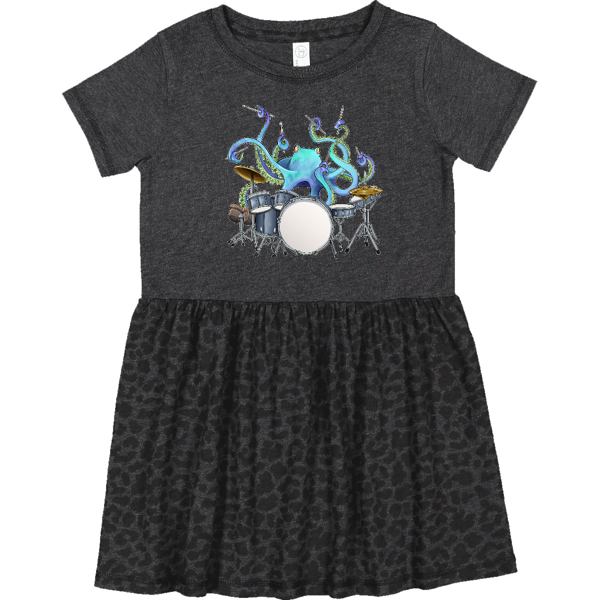 Inktastic Cute Blue Octopus Drumming Toddler Dress Sea Life Drums Drummer Drum - Imagen 5 de 8