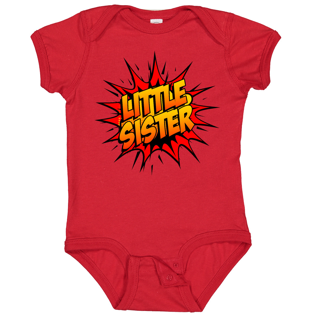 Inktastic Little Sister Super Hero Infant Creeper Superhero Comic Book One-piece