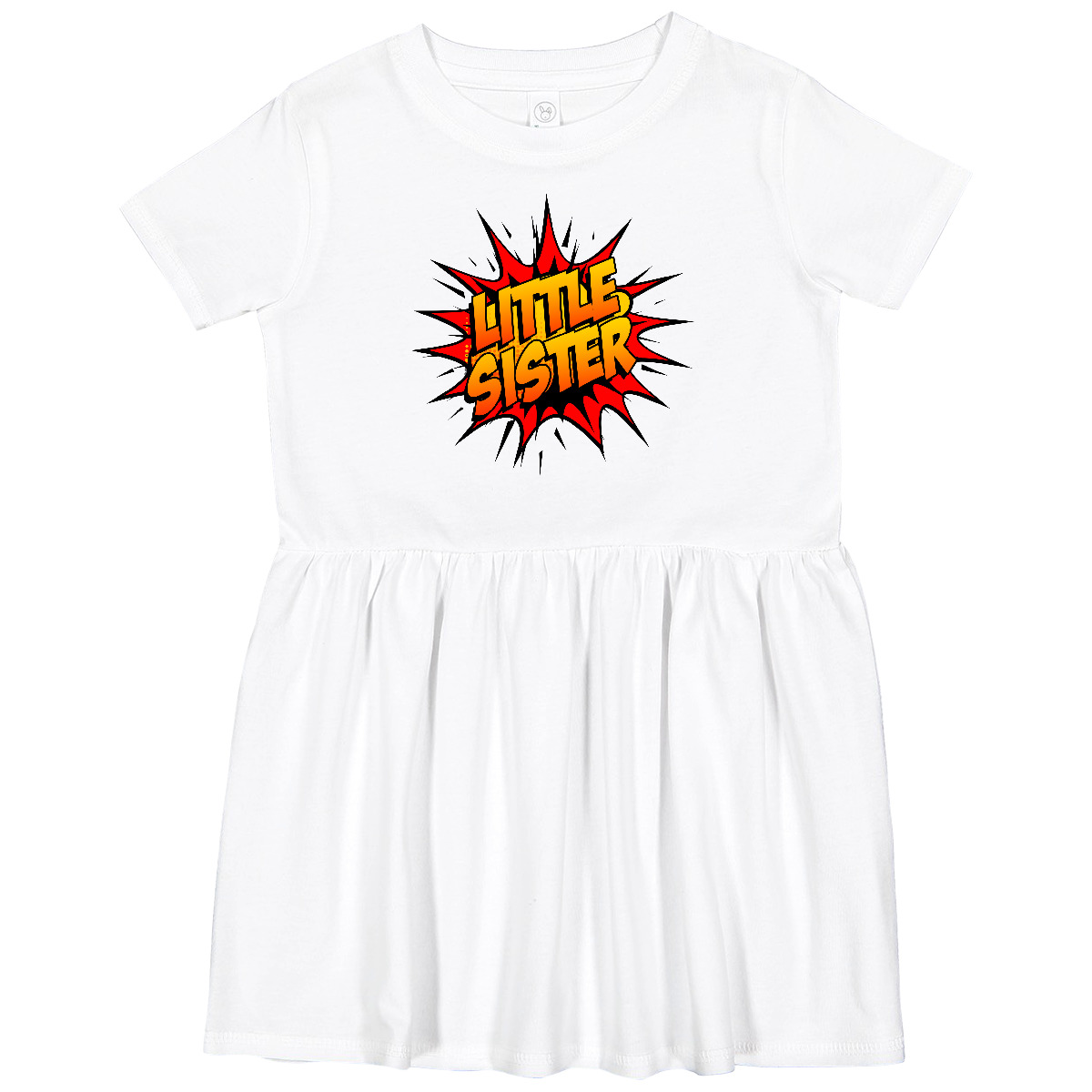 Inktastic Little Sister Super Hero Toddler Dress Superhero Comic Book Girls