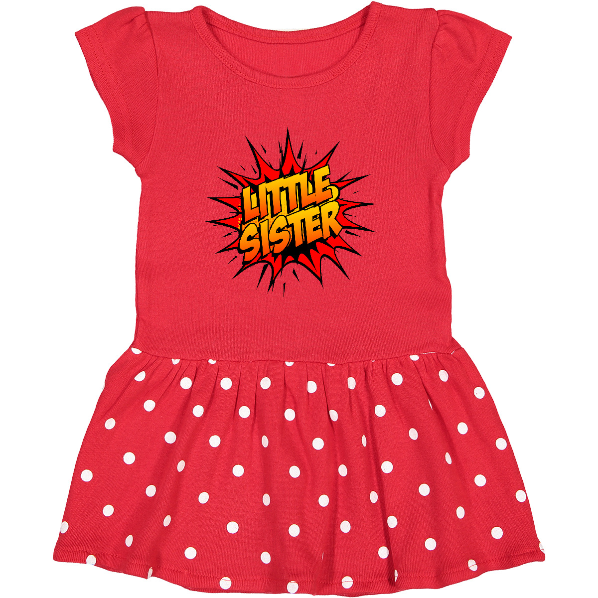 Inktastic Little Sister Super Hero Toddler Dress Superhero Comic Book Girls