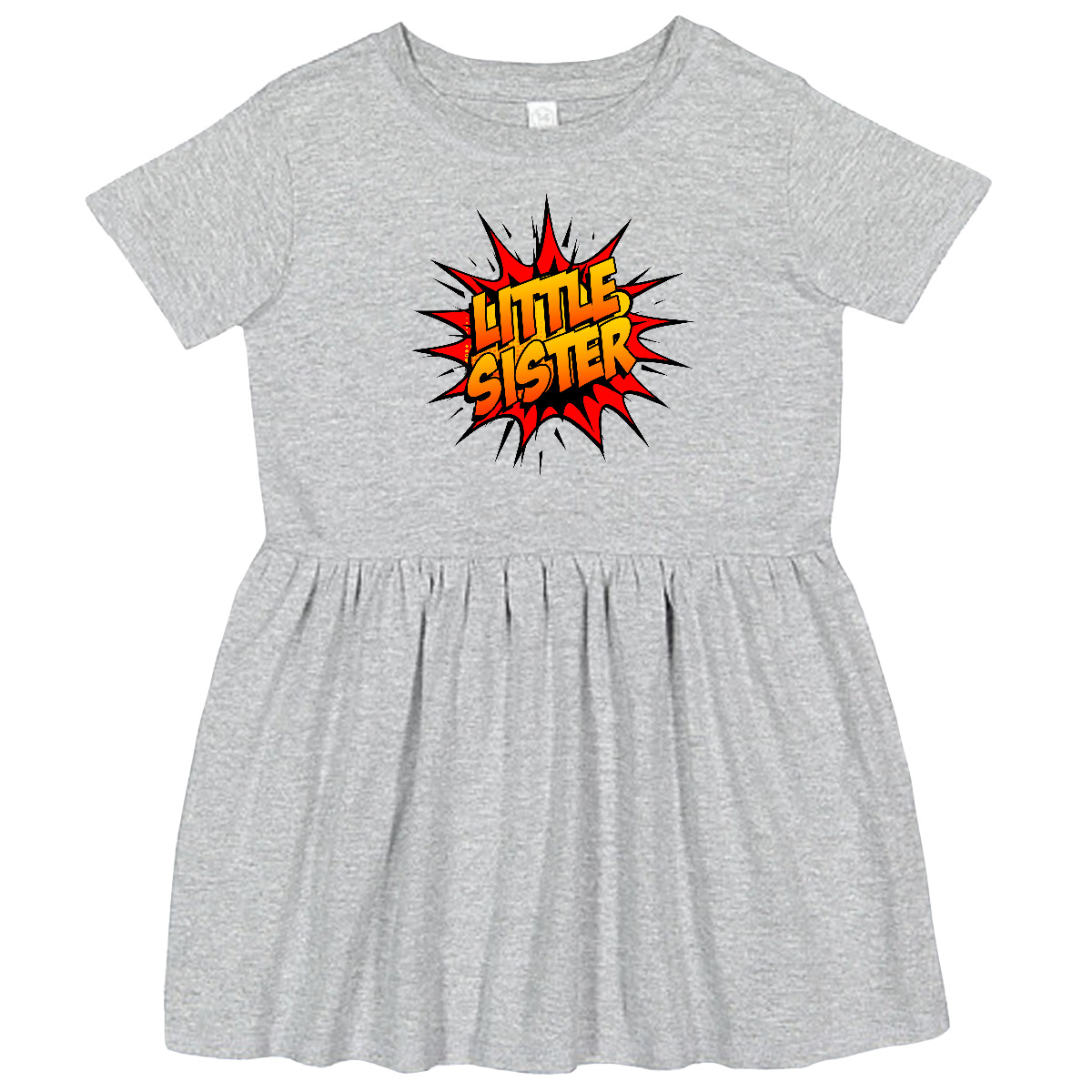 Inktastic Little Sister Super Hero Toddler Dress Superhero Comic Book Girls