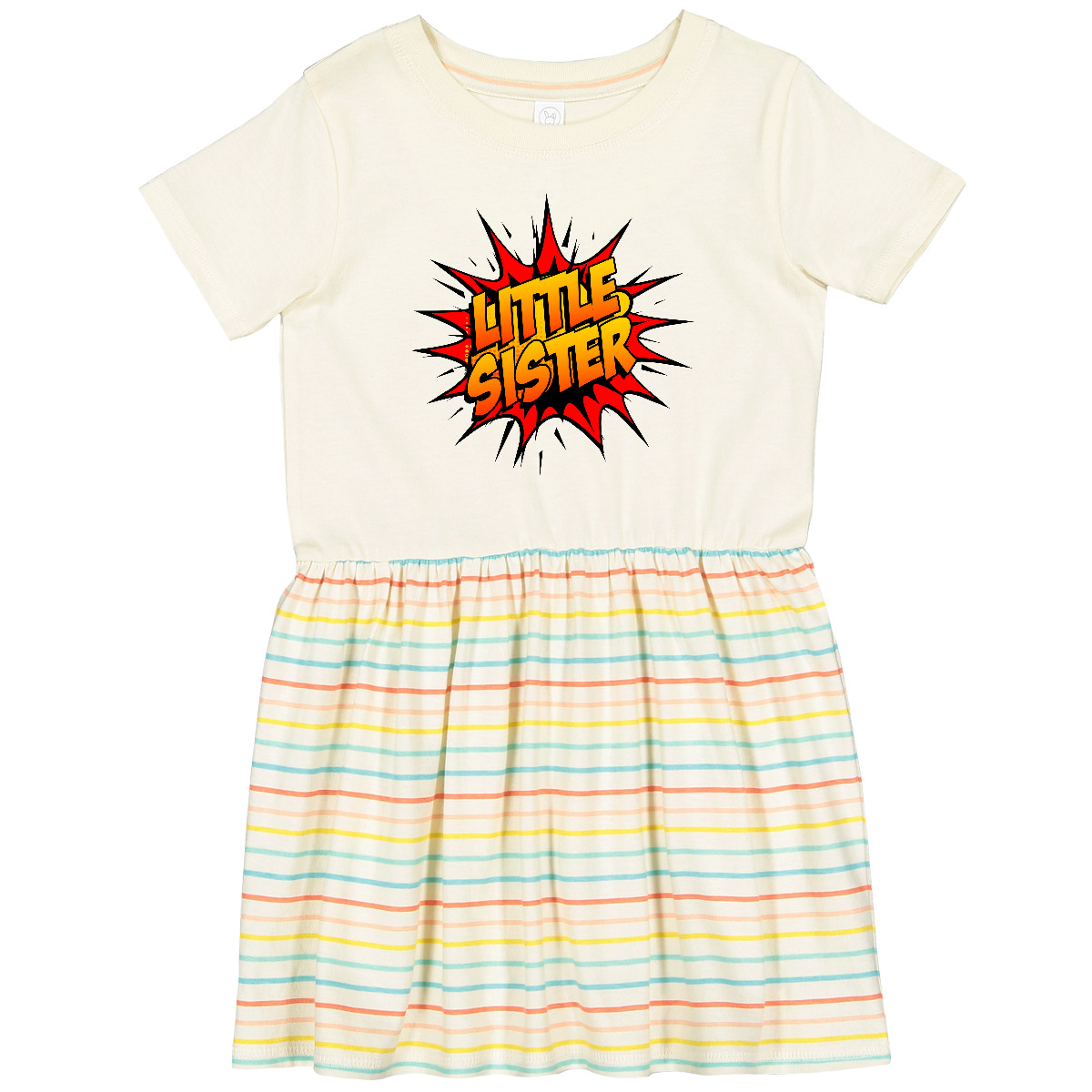 Inktastic Little Sister Super Hero Toddler Dress Superhero Comic Book Girls