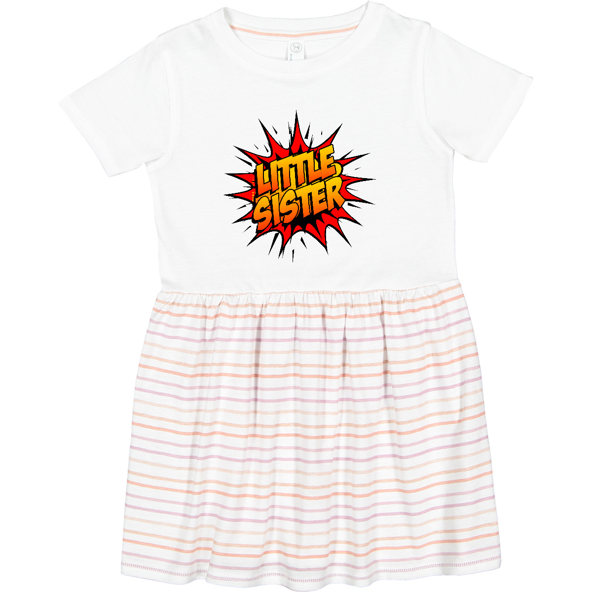 Inktastic Little Sister Super Hero Toddler Dress Superhero Comic Book Girls