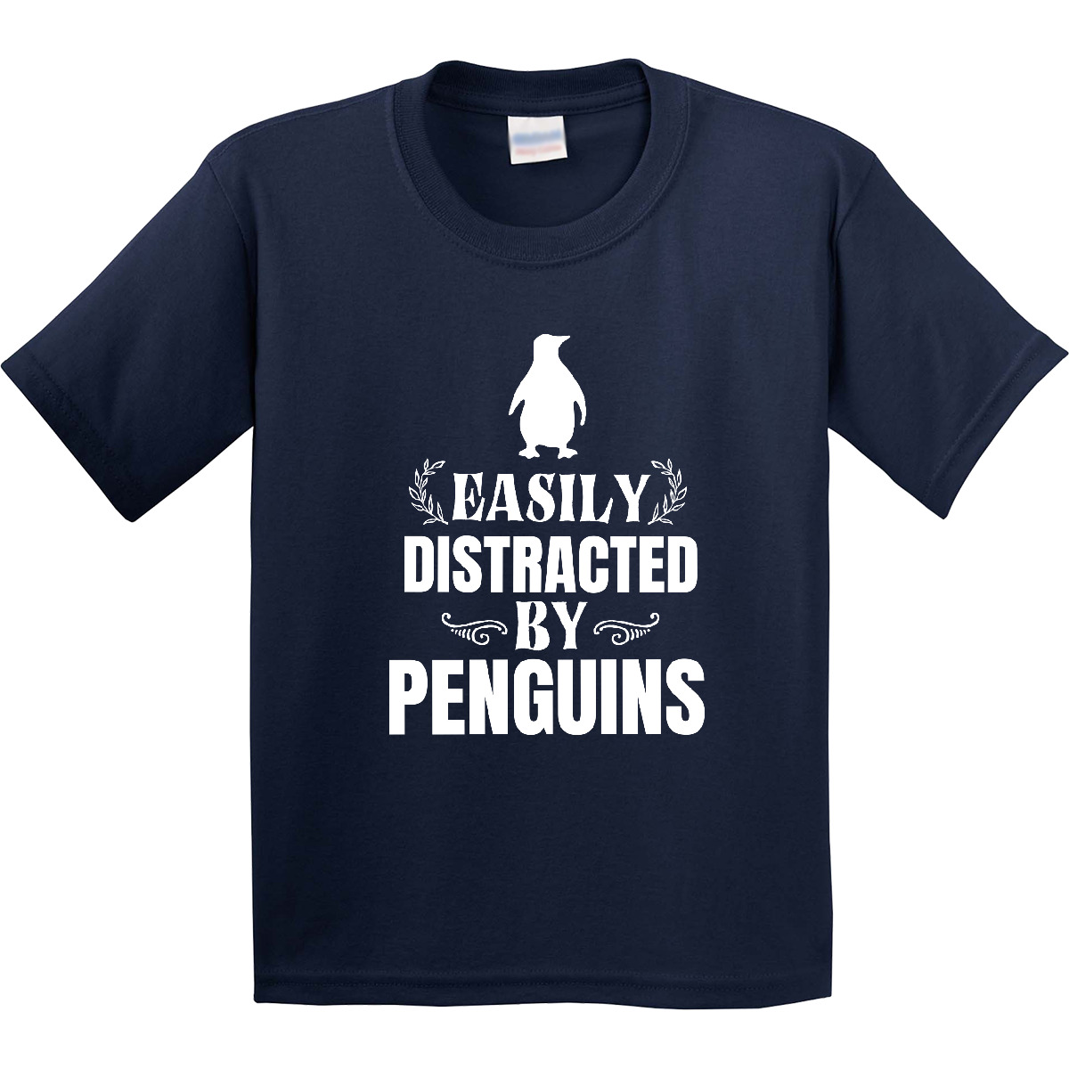 Inktastic Easily Distracted By Penguins Youth T-Shirt Animals Pet I Lover Family - Picture 3 of 9