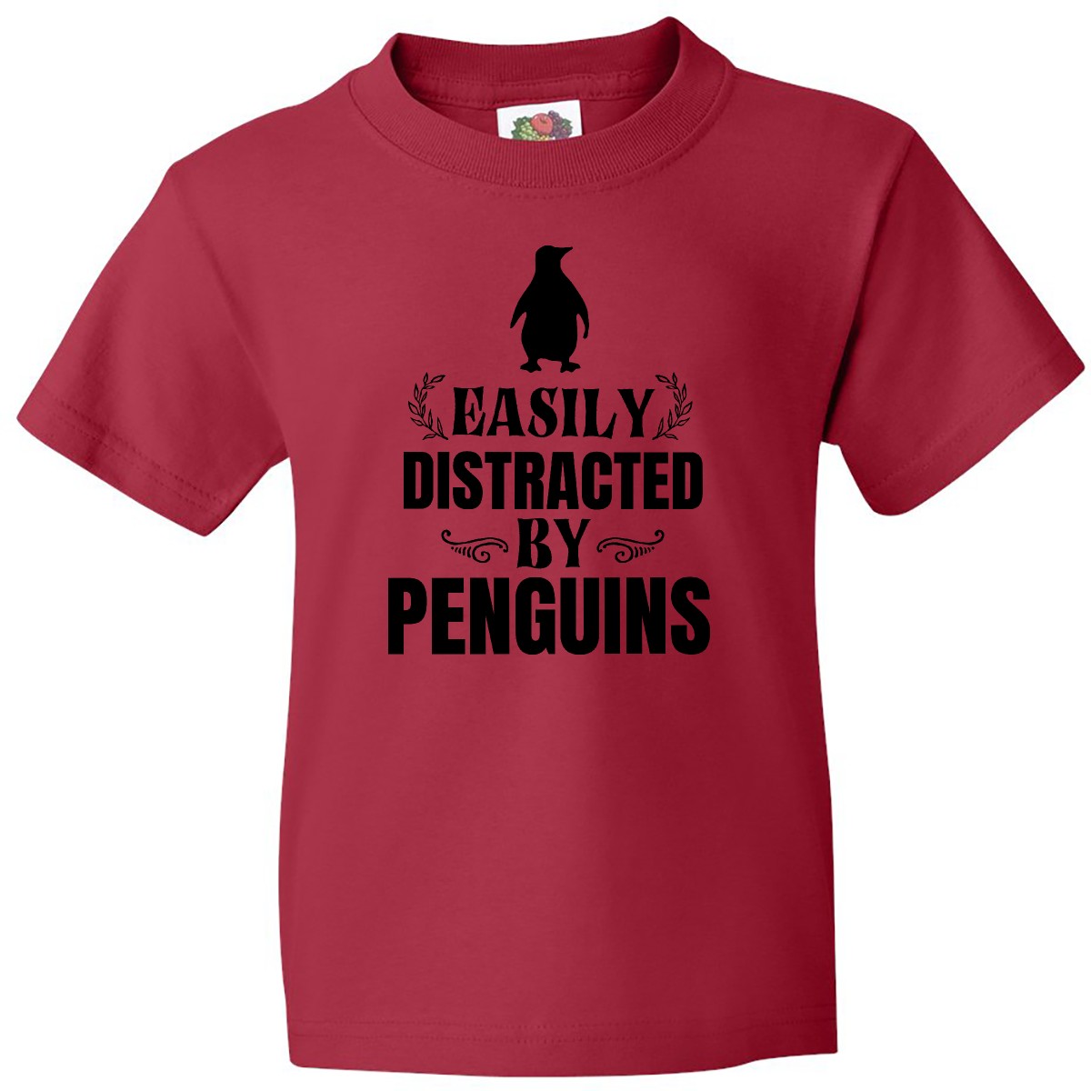 Inktastic Easily Distracted By Penguins Youth T-Shirt Animals Pet I Lover Funny - Bild 7 von 9