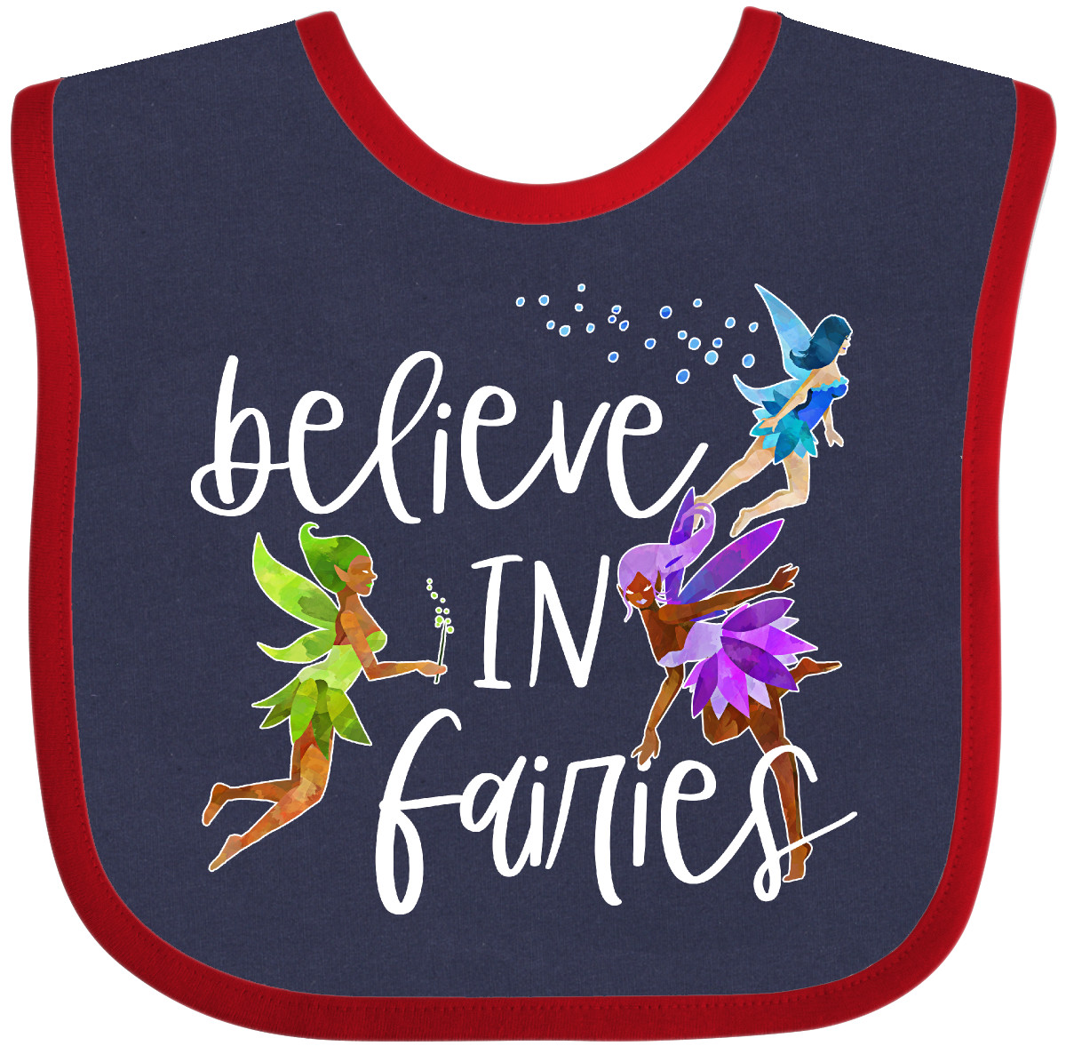 Inktastic Believe In Fairies Baby Lätzchen grün lila blau Glaubensflügel Glitzer Fun - Bild 6 von 7