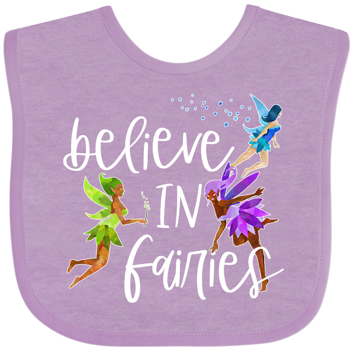 Inktastic Believe In Fairies Baby Lätzchen grün lila blau Glaubensflügel Glitzer Fun - Bild 5 von 7