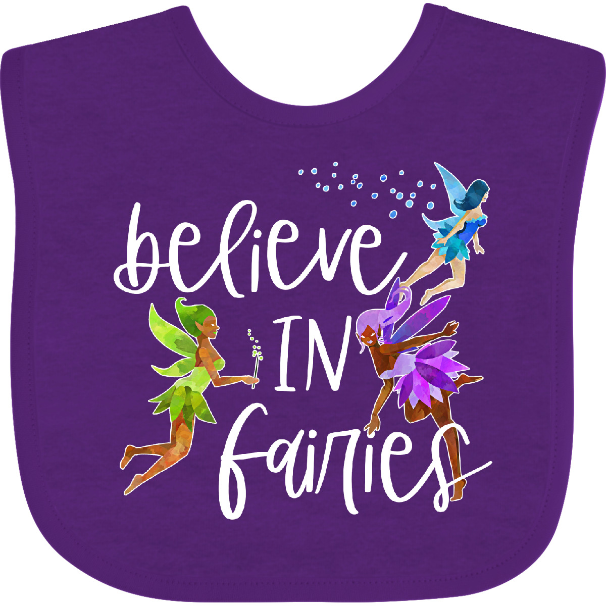 Inktastic Believe In Fairies Baby Lätzchen grün lila blau Glaubensflügel Glitzer Fun - Bild 7 von 7