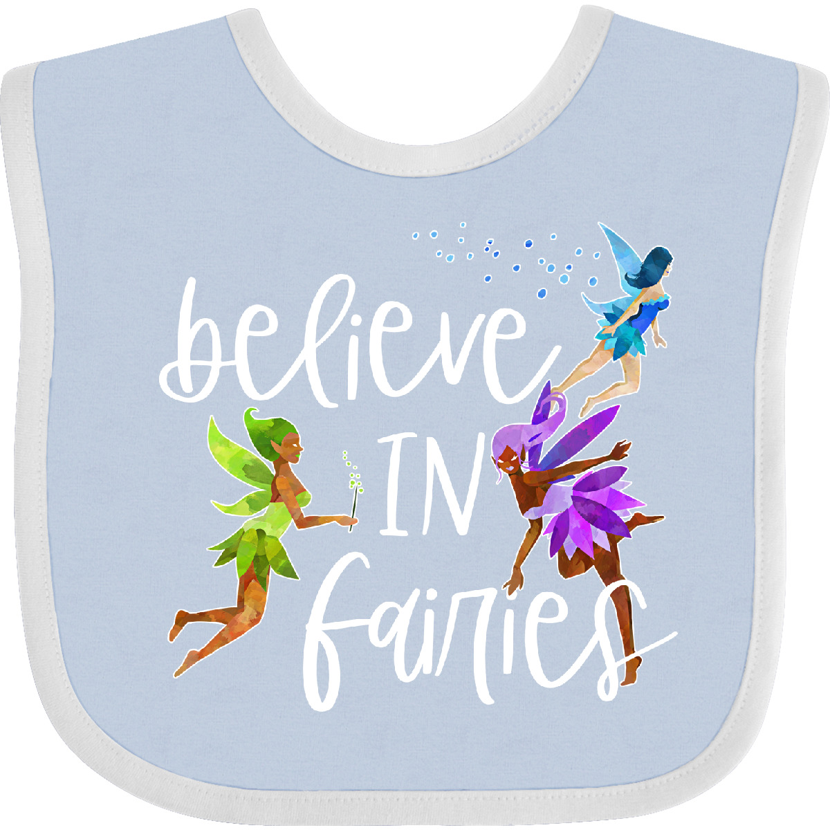 Inktastic Believe In Fairies Baby Lätzchen grün lila blau Glaubensflügel Glitzer Fun - Bild 4 von 7