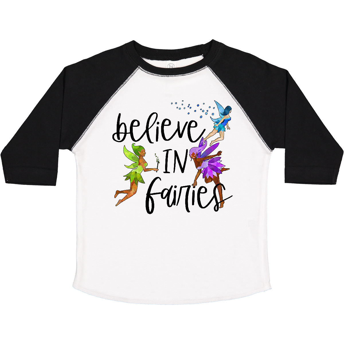 Camiseta Inktastic Believe In Fairies para niños pequeños verde púrpura azul Belief Wings divertida - Imagen 8 de 8