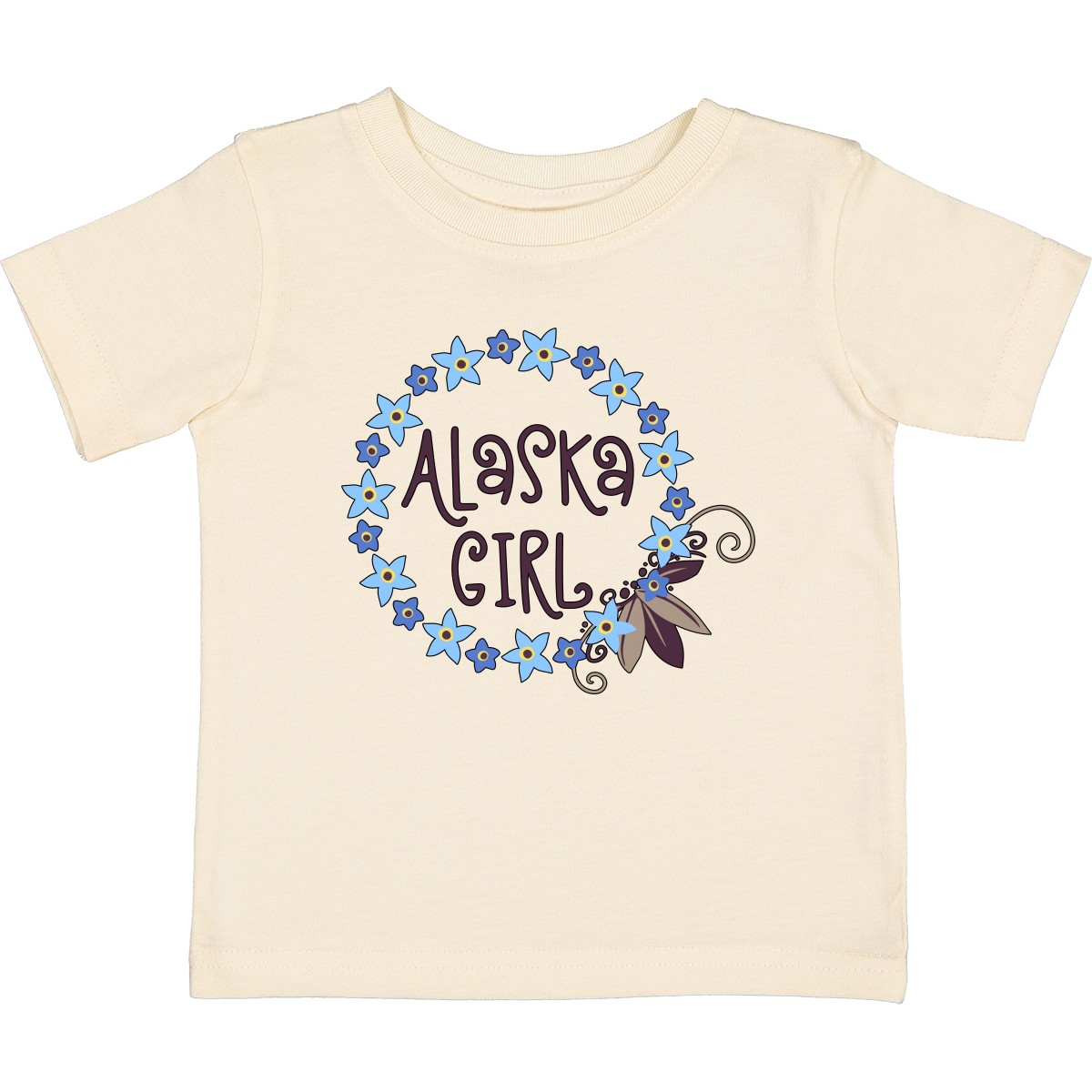 Inktastic Alaska Girl Forget-Me-Not Flower Baby T-Shirt State Home Gal Niece
