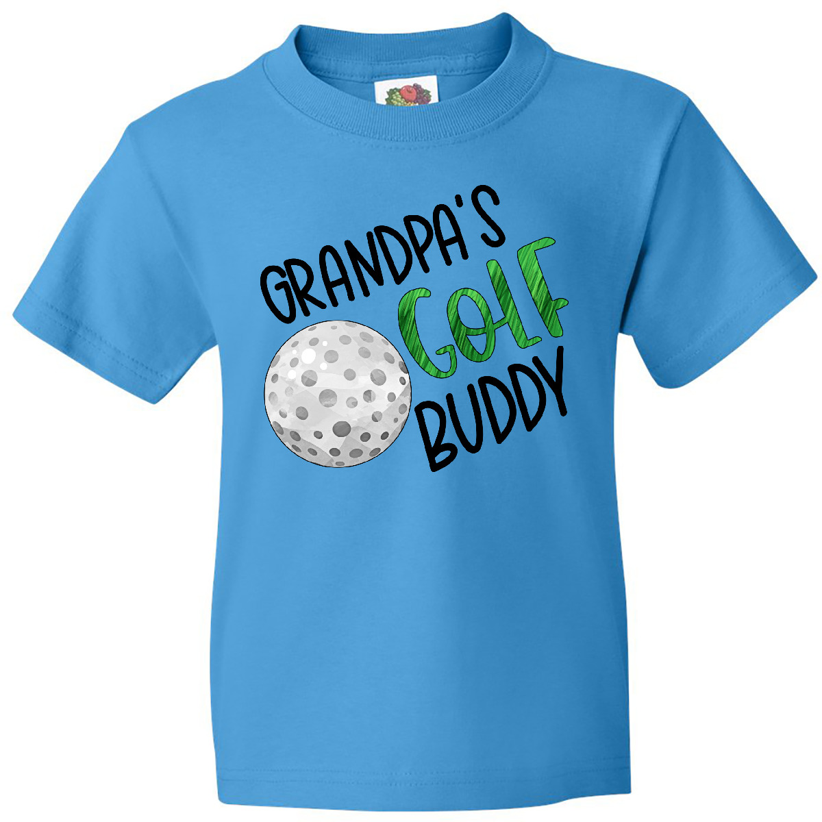 Inktastic Grandpa's Golf Buddy With Golf Ball Youth T-Shirt Fathers Day Kids Fun - Picture 4 of 5