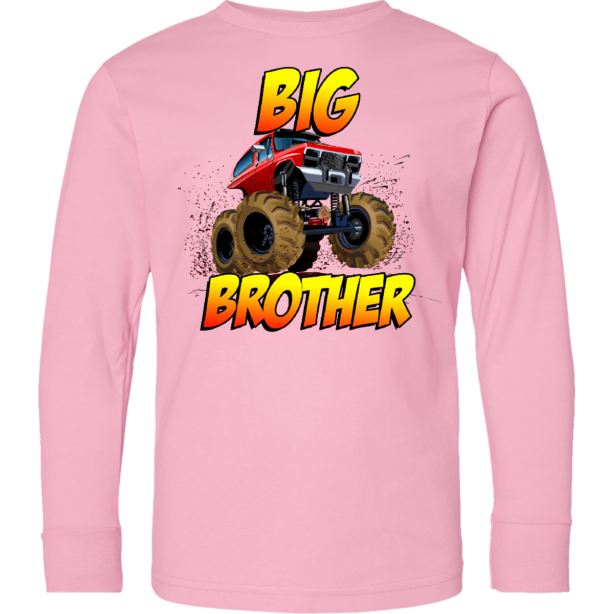 Inktastic Big Brother Monster Truck Youth Long Sleeve T-Shirt Tee Kids Children - Bild 3 von 4
