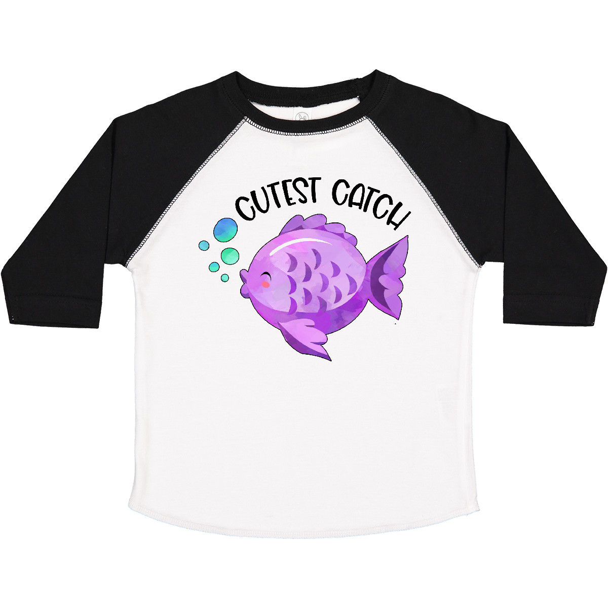 Inktastic Cutest Catch Cute Purple Fish Toddler T-Shirt Fishing Kids Child Buddy - Picture 2 of 9