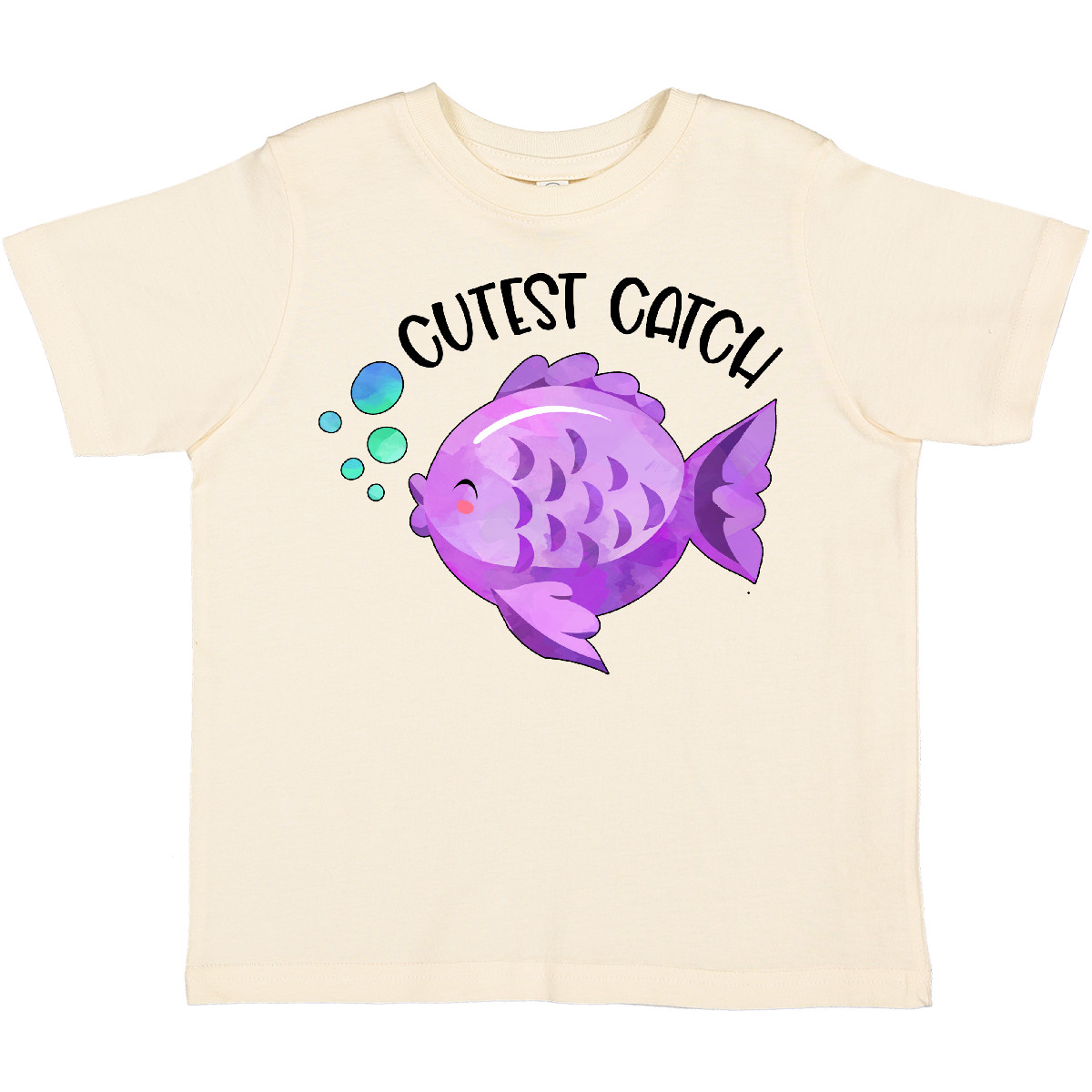 Inktastic Cutest Catch Cute Purple Fish Toddler T-Shirt Fishing Kids Child Buddy - Picture 6 of 9