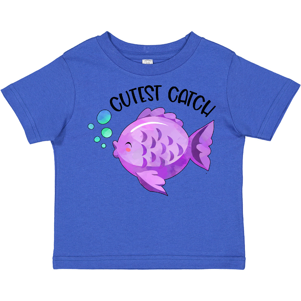Inktastic Cutest Catch Cute Purple Fish Toddler T-Shirt Fishing Kids Child Buddy - Picture 8 of 9