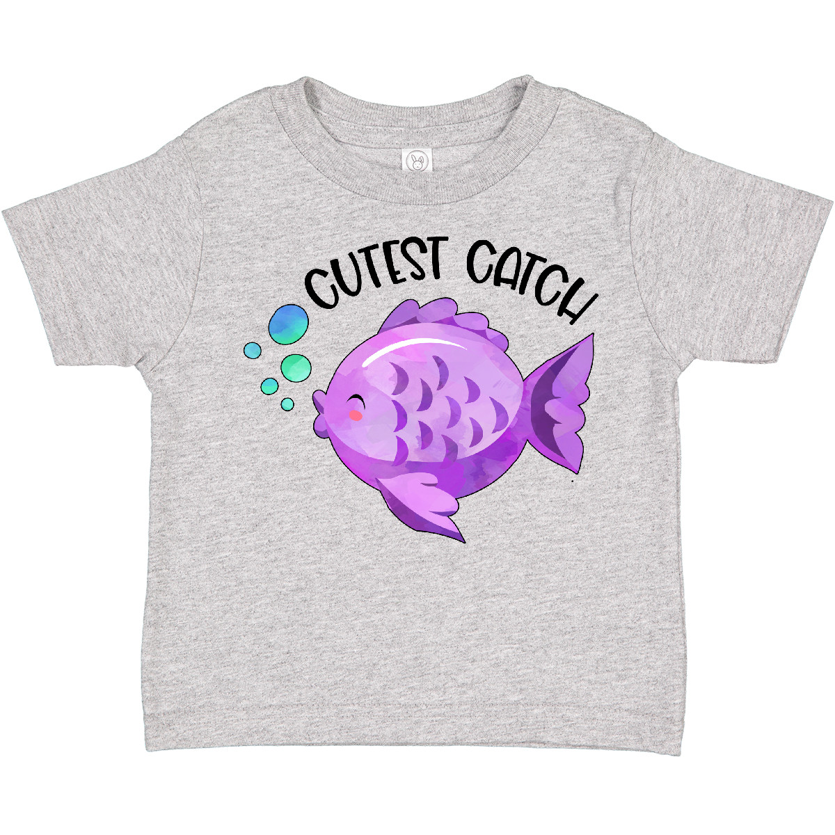 Inktastic Cutest Catch Cute Purple Fish Toddler T-Shirt Fishing Kids Child Buddy - Picture 3 of 9