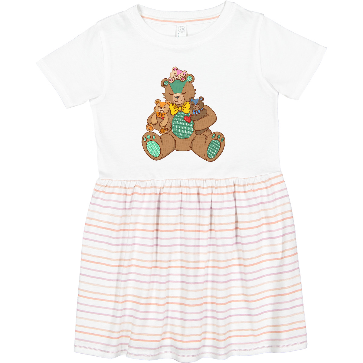 Inktastic Cute Hugging Teddy Bears Toddler Dress Animals Lover Stuffed Patchwork - Picture 7 of 7