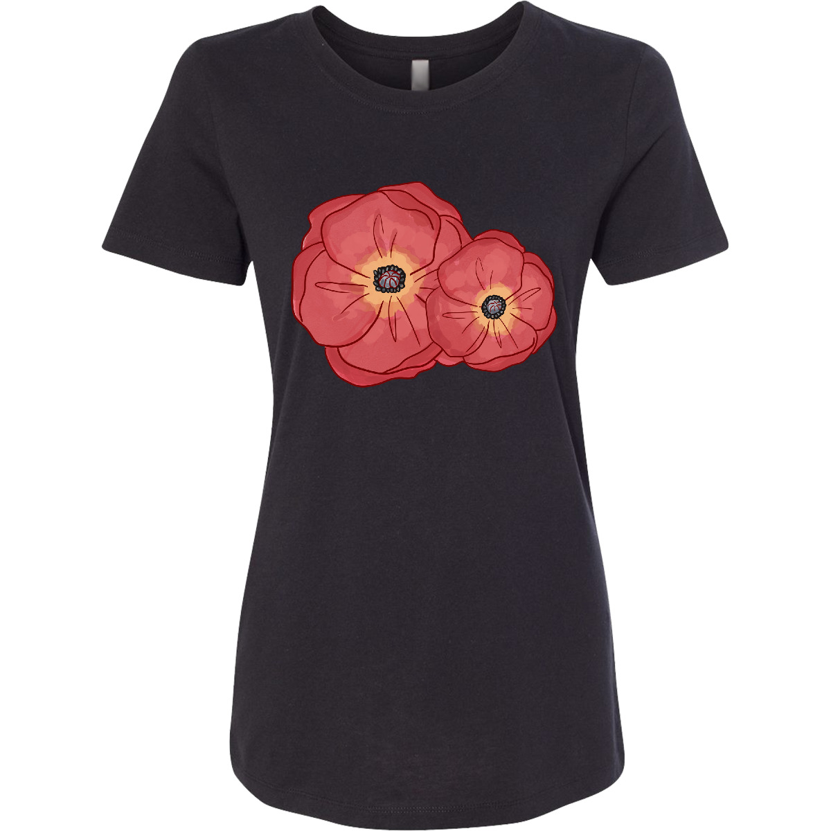 Inktastic Red Poppy Flowers Women’s T-Shirt Garden Flower Watercolor Shower New