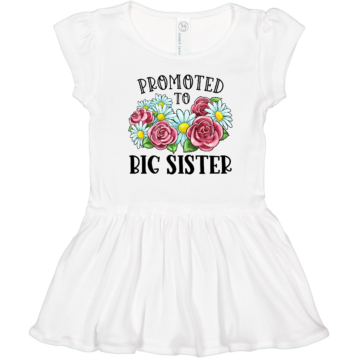 Inktastic Promoted To Big Sister With Flowers Toddler Dress Siblings Sibling Sis - Picture 5 of 7