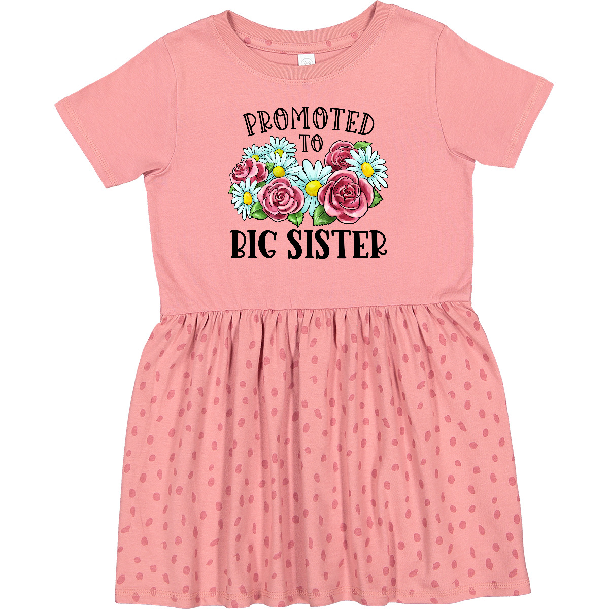 Inktastic Promoted To Big Sister With Flowers Toddler Dress Siblings Sibling Sis - Picture 3 of 7