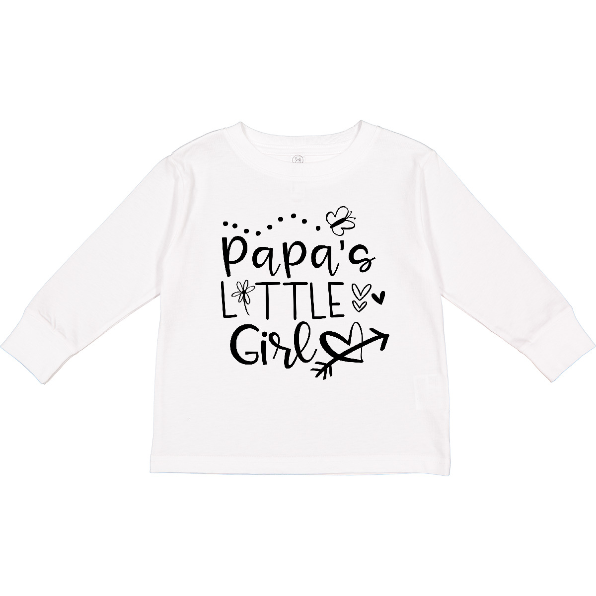 Inktastic Papa's Little Girl With Hearts Flower And Toddler Long Sleeve T-Shirt - Picture 7 of 7