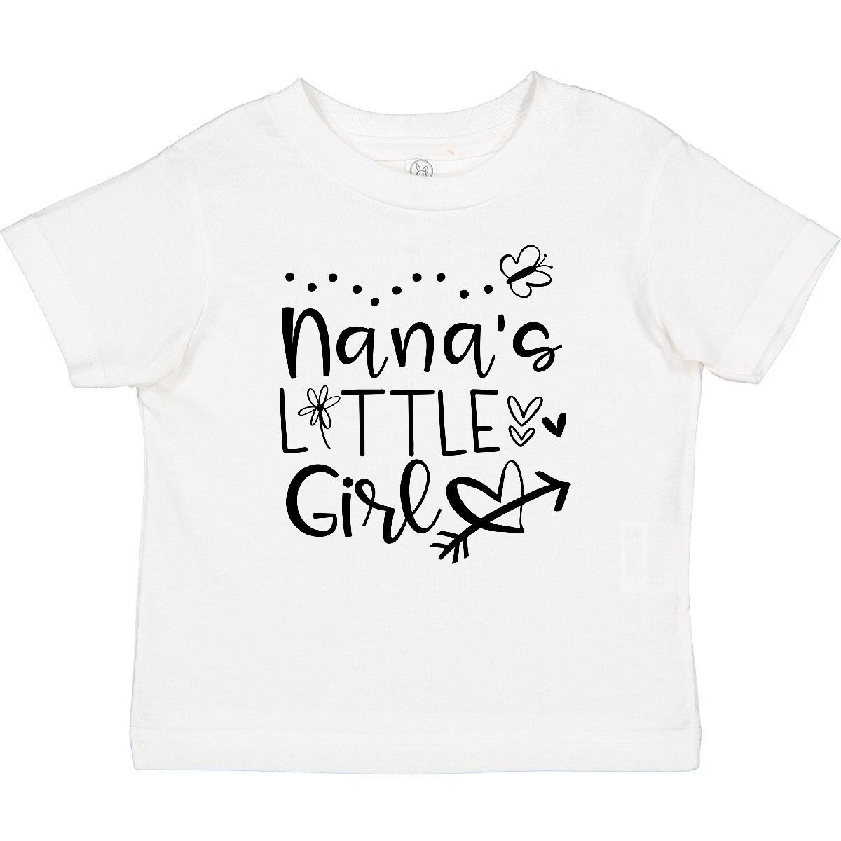 Inktastic Nana's Little Girl With Hearts Flower And Butterfly Baby T-Shirt Day - Picture 8 of 8