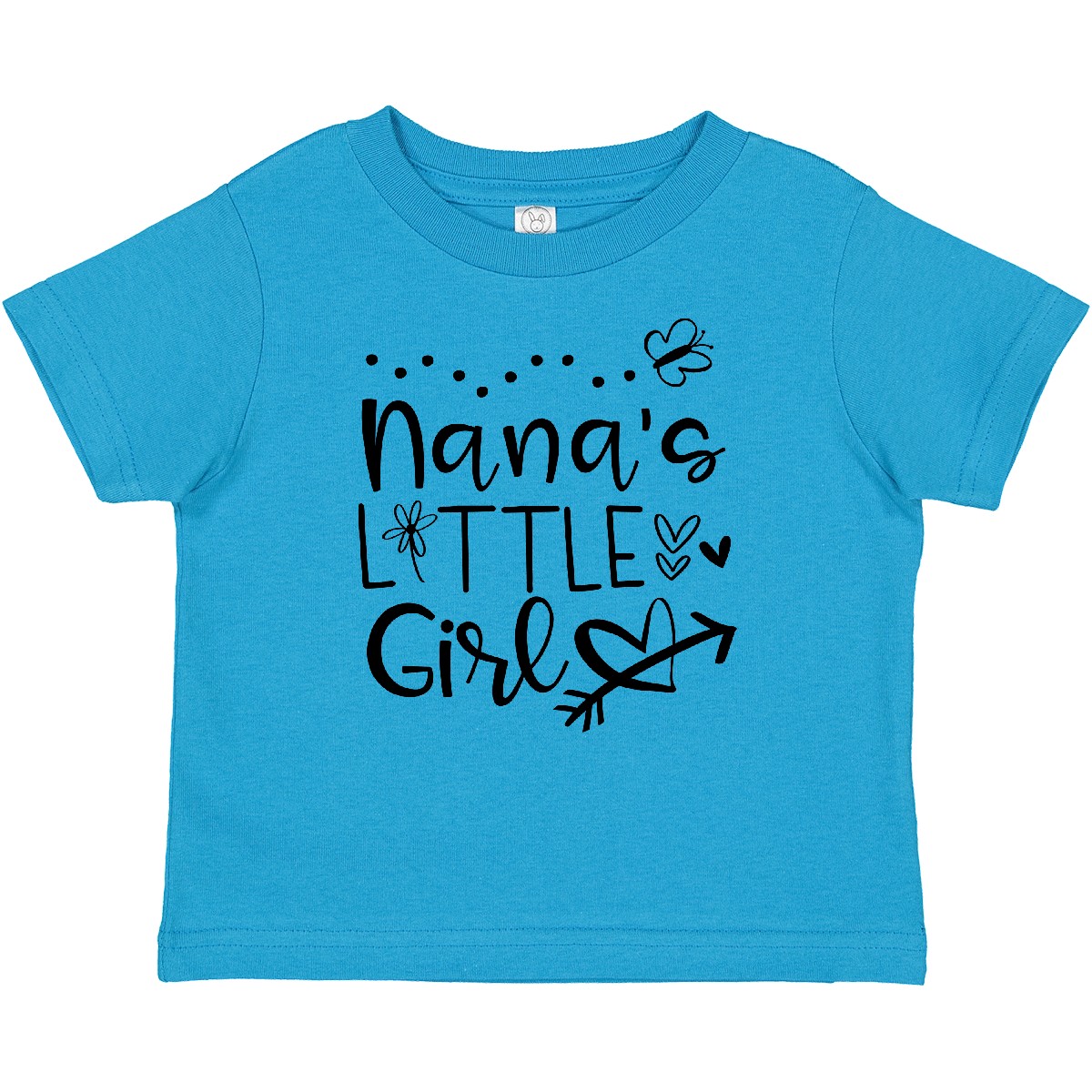 Inktastic Nana's Little Girl With Hearts Flower And Butterfly Baby T-Shirt Day - Picture 7 of 8