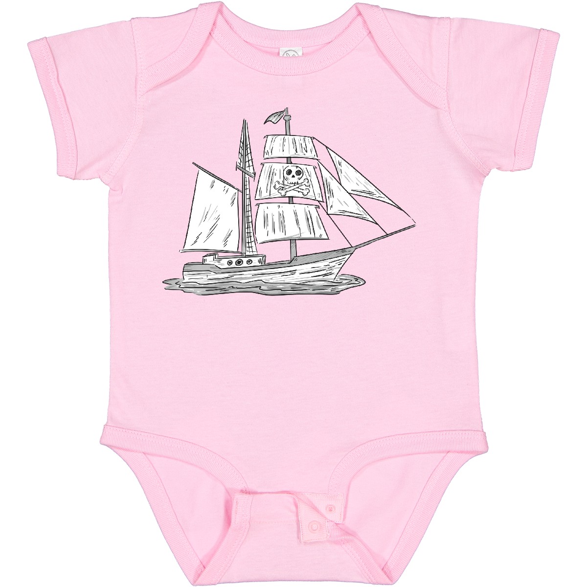 Inktastic Pirate Ship Illustration Baby Bodysuit Pirates Sailor High Seas Lover - Picture 7 of 10