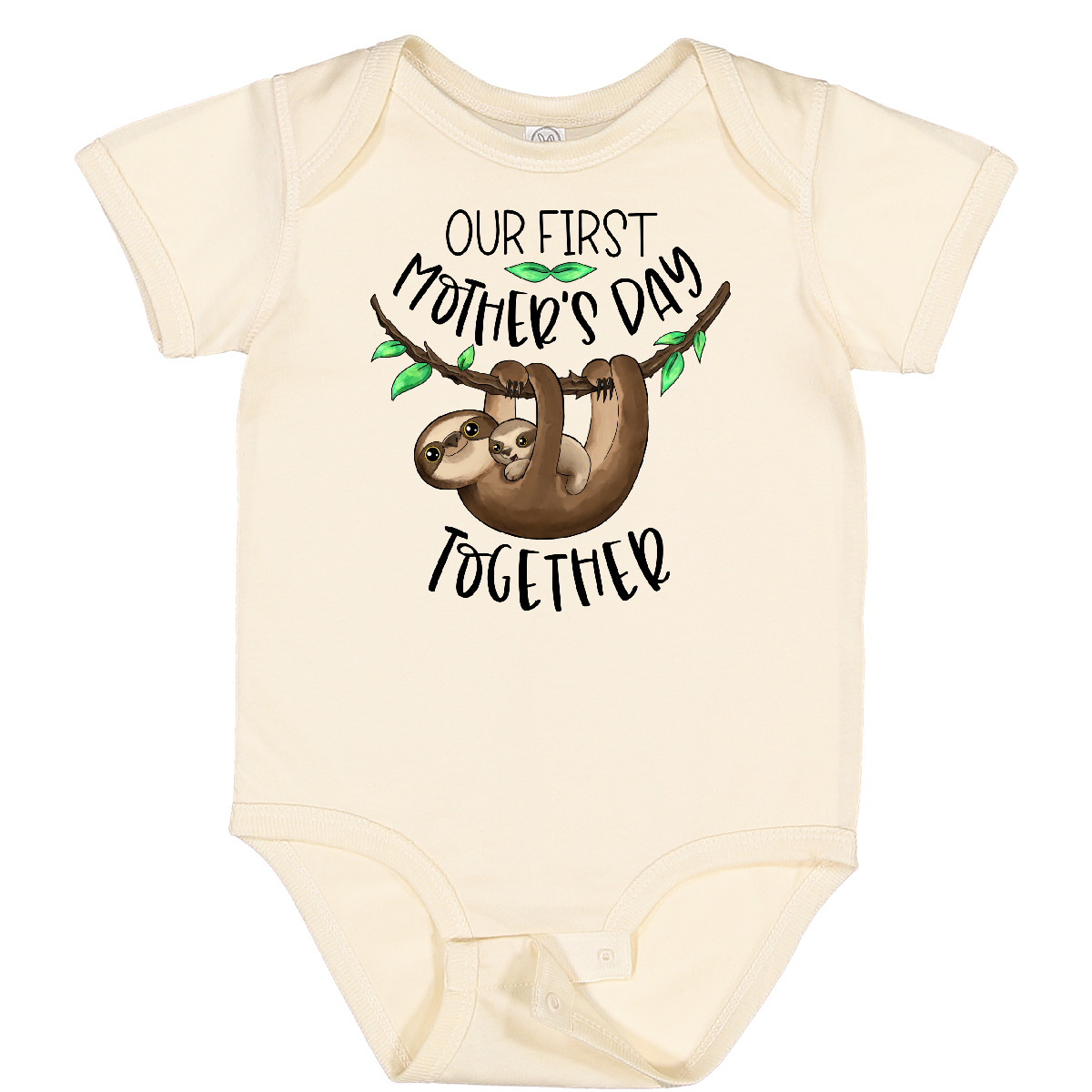 Inktastic Our 1st Mother's Day Together Cute Mom And Baby Sloth Baby Bodysuit - Picture 7 of 10