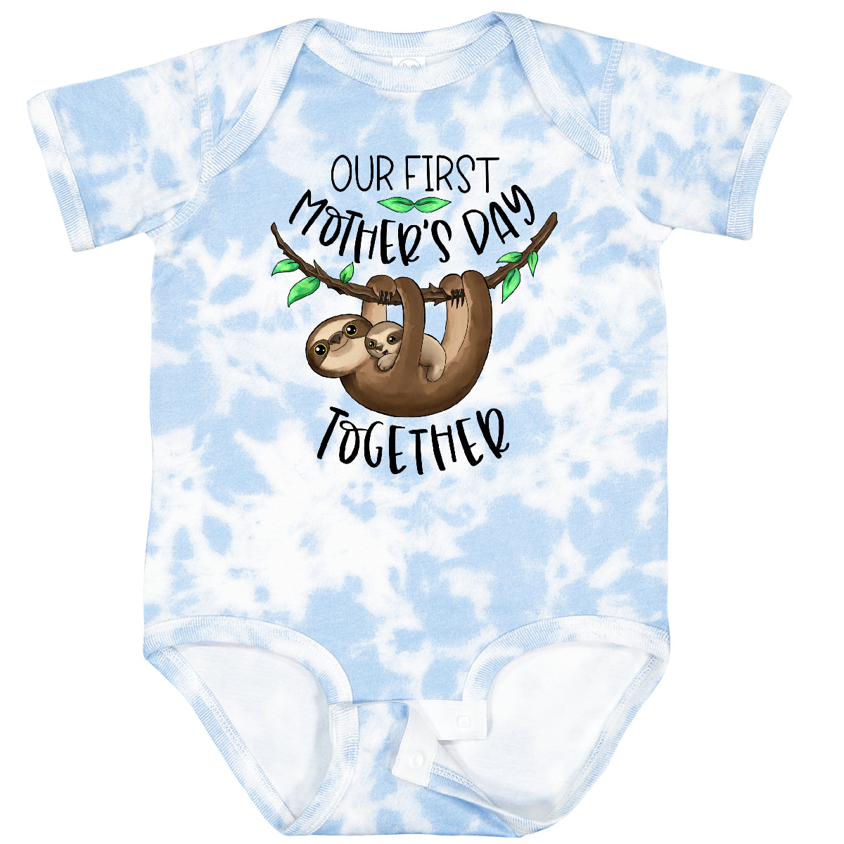 Inktastic Our 1st Mother's Day Together Cute Mom And Baby Sloth Baby Bodysuit - Picture 9 of 10