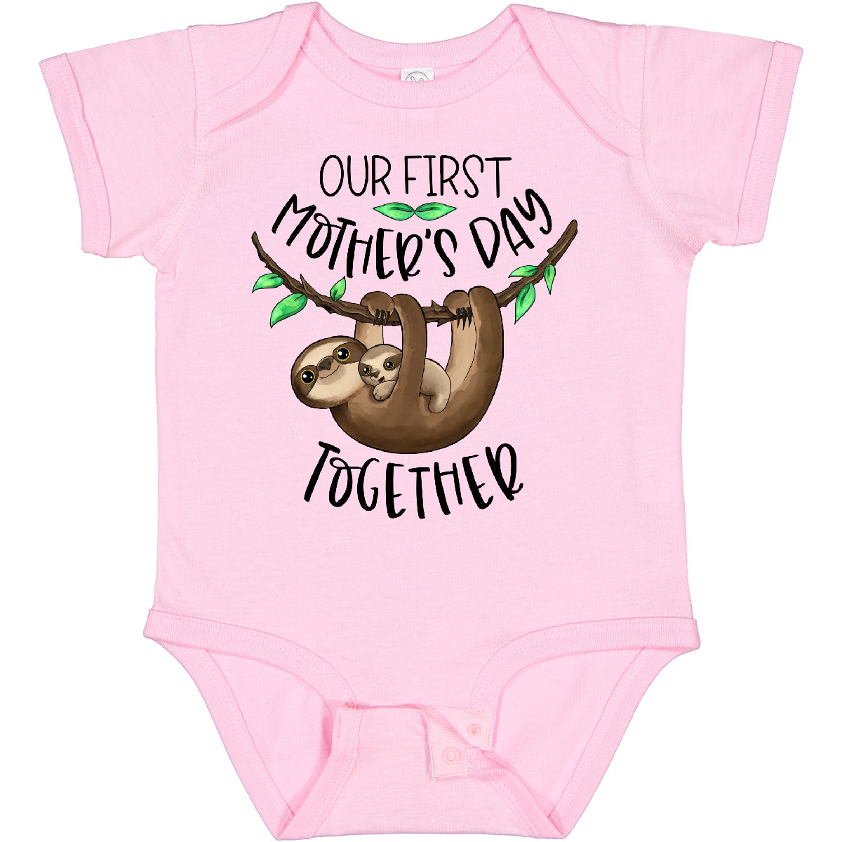 Inktastic Our 1st Mother's Day Together Cute Mom And Baby Sloth Baby Bodysuit - Picture 8 of 10